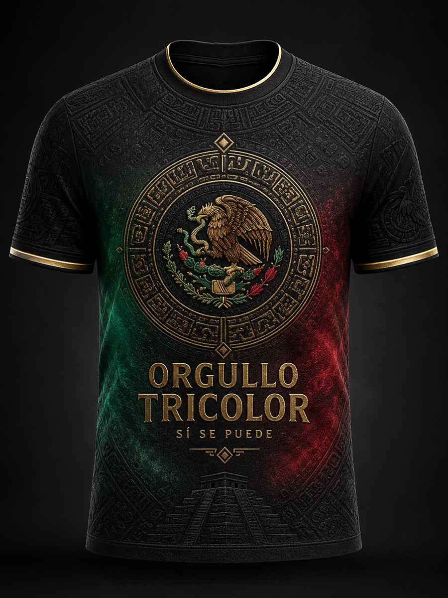 Men's Mexico Football Lover Floral Art Printed T-shirt