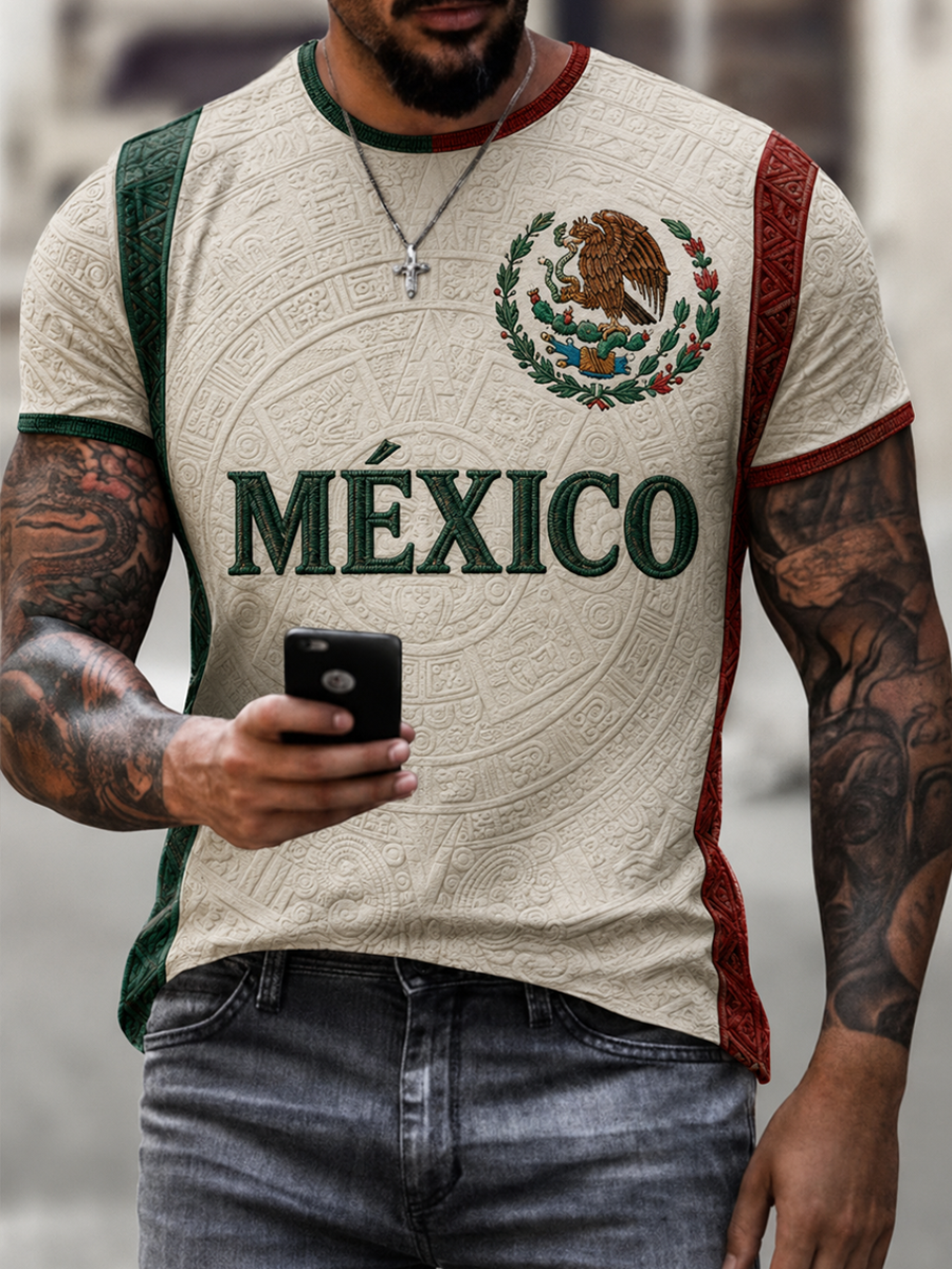 Men's Mexico Proud Art Printed short sleeves t-shirt gracestitchs