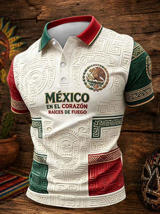 Men's Mexico Proud Art Printed Casual Tops