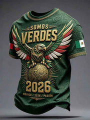 Men's Mexico Football Lover Art Printed T-shirt