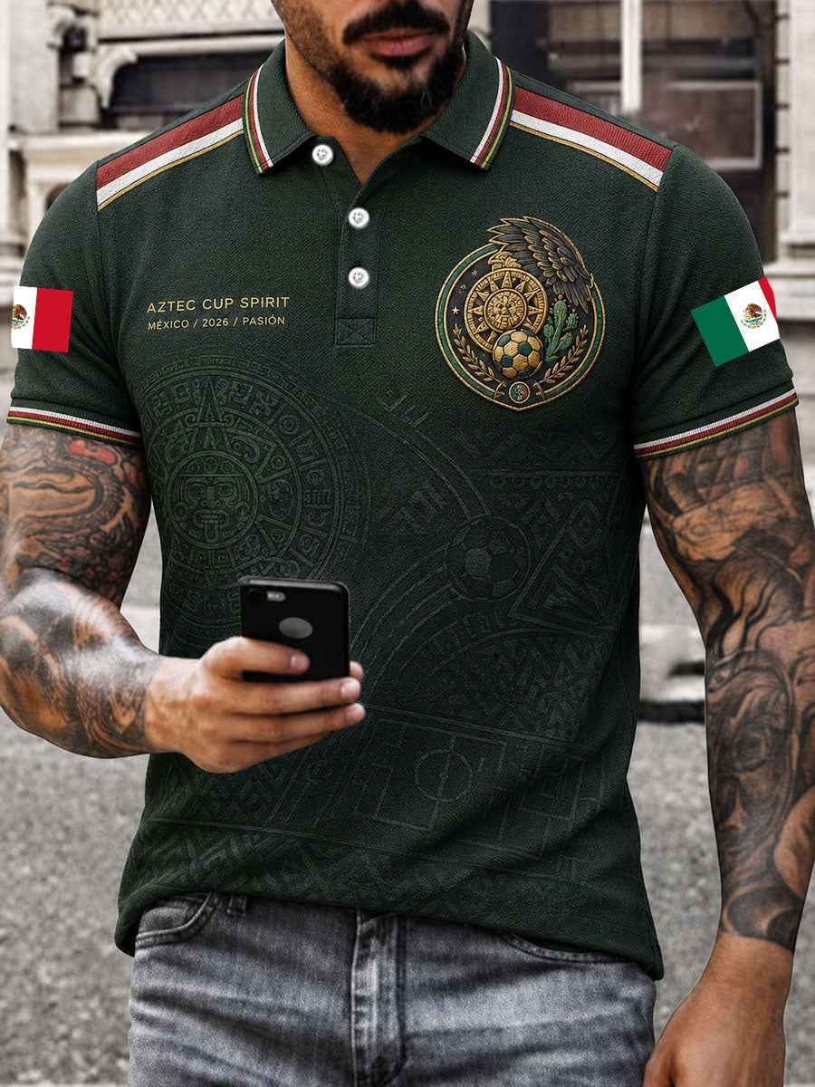 Men's Mexico Football Lover Art Printed Casual Tops
