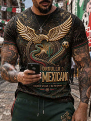 Men's Mexico Football Lover Art Printed T-shirt
