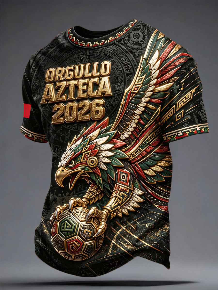 Men's Mexico Football Lover Art Printed T-shirt