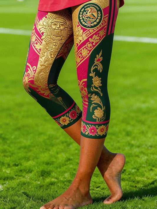 Women's Mexico Football Lover Art Printed Leggings