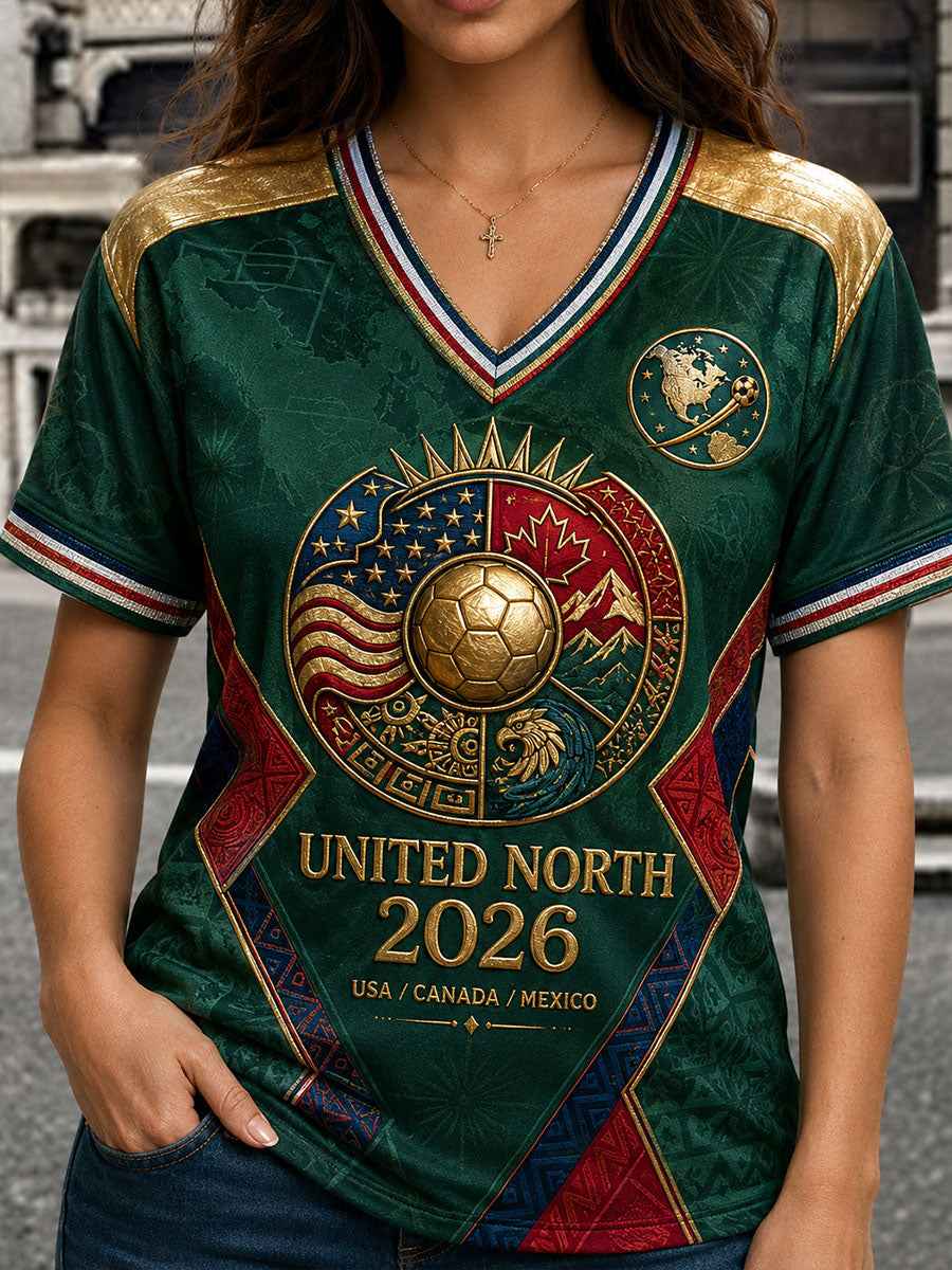 Women's Mexico Football Lover Art Printed T-shirt