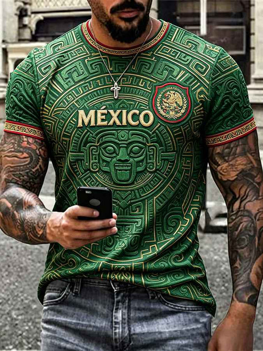 Men's Mexico Football Lover Printed T-shirt