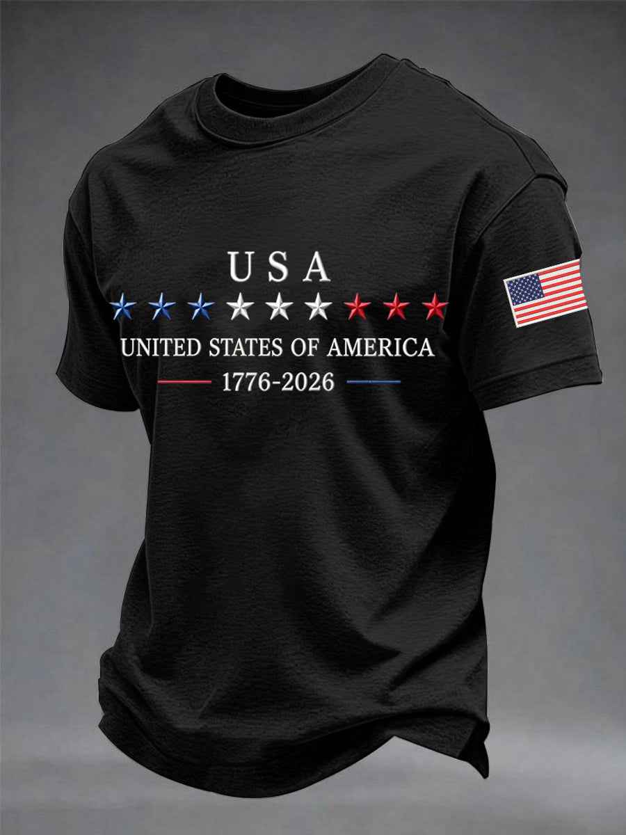 Men's Independence Day Graphic Casual Patriotic Tee