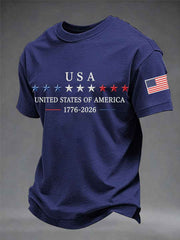 Men's Independence Day Graphic Casual Patriotic Tee