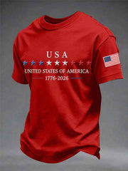Men's Independence Day Graphic Casual Patriotic Tee