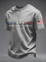 Men's Independence Day Graphic Casual Patriotic Tee gracestitchs