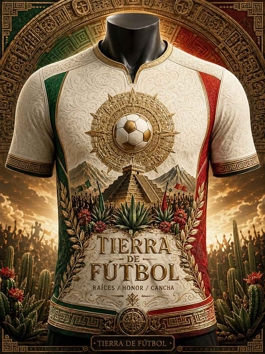Men's Mexico Football Lover Art Printed T-shirt