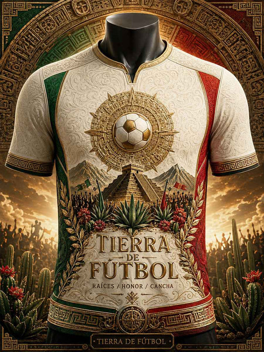 Men's Mexico Football Lover Art Printed T-shirt