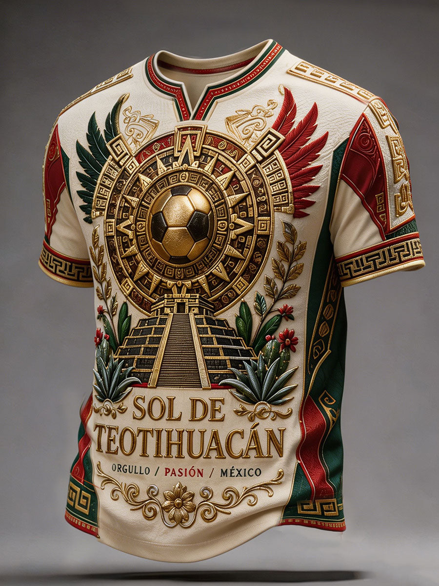 Men's Mexico Football Lover Art Printed T-shirt gracestitchs