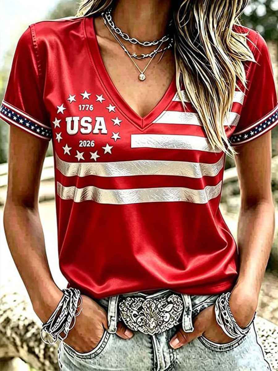 Women's USA 1776-2026 Short-sleeved T-shirt