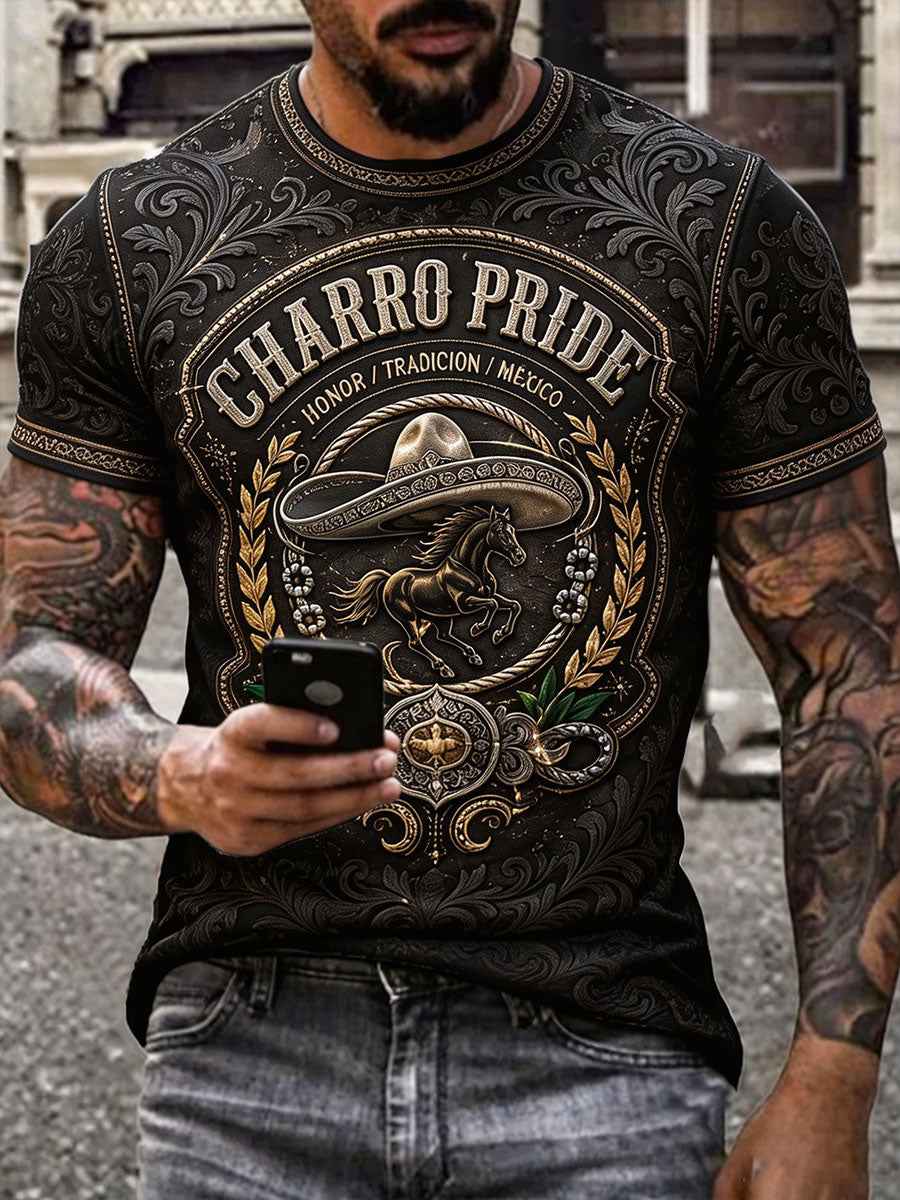 Men's Mexico Charro Pride Jalisco Printed T-shirt