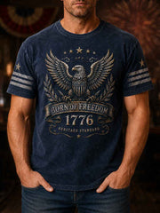 Men's Independence Day Veteran Print Casual Patriotic Tee gracestitchs