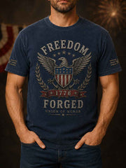 Men's Independence Day Veteran Print Casual Patriotic Tee gracestitchs