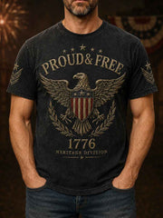 Men's Independence Day Veteran Print Casual Patriotic Tee gracestitchs