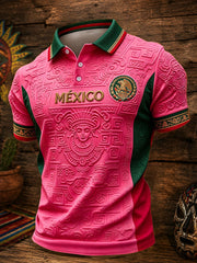 Men's Mexico Football Lover Art Printed Casual Tops gracestitchs