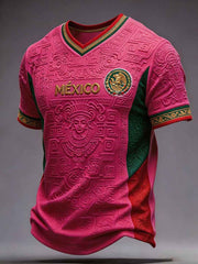 Men's Mexico Football Lover Art Printed T-shirt gracestitchs