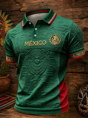 Men's Mexico Football Lover Art Printed Casual Tops gracestitchs