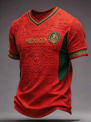 Men's Mexico Football Lover Art Printed T-shirt gracestitchs