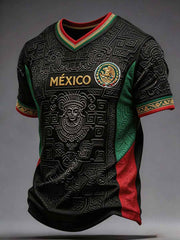 Men's Mexico Football Lover Art Printed T-shirt gracestitchs