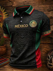 Men's Mexico Football Lover Art Printed Casual Tops gracestitchs