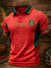 Men's Mexico Football Lover Art Printed Casual Tops gracestitchs