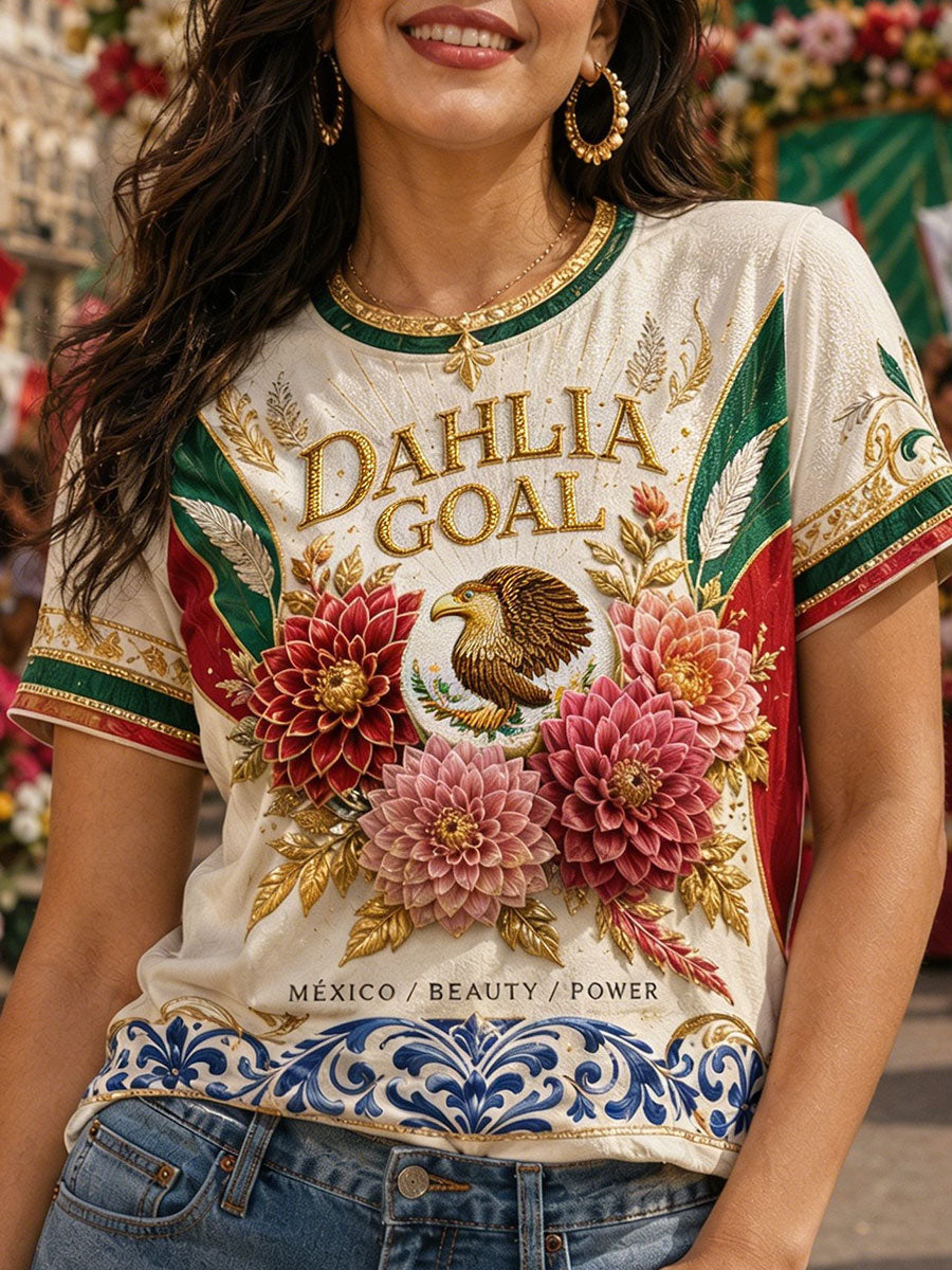 Women's Mexico Football Lover Art Printed T-shirt gracestitchs