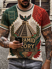 Men's Mexico Football Lover Art Printed T-shirt gracestitchs