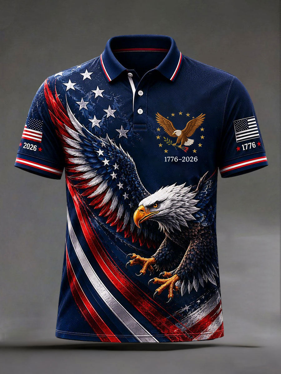 Men's USA 1776-2026 Printed Casual Top gracestitchs