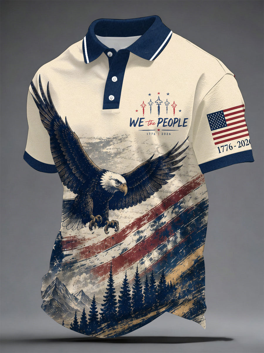 Men's USA 1776-2026 Printed Casual Top gracestitchs