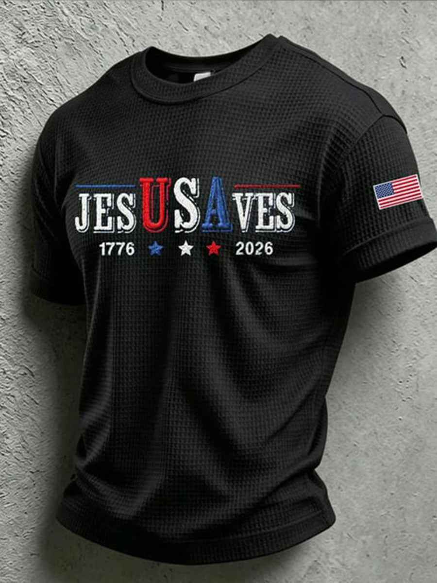 Men's Jes USA ves Waffle Short Sleeve gracestitchs