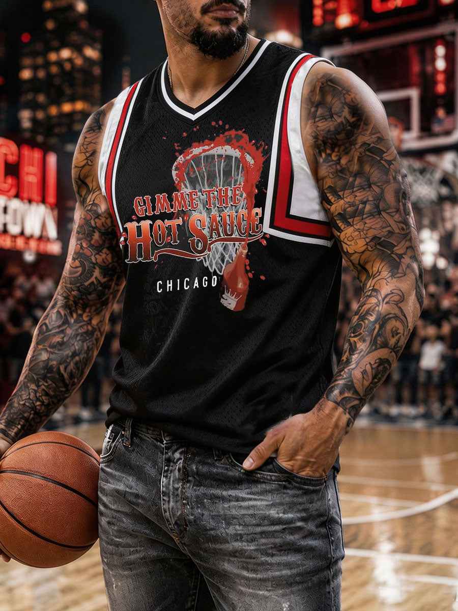 Men's Chicago King Basketball Lover Printed Tank Tops