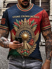 Men's Mexico Football Lover Art Printed T-shirt