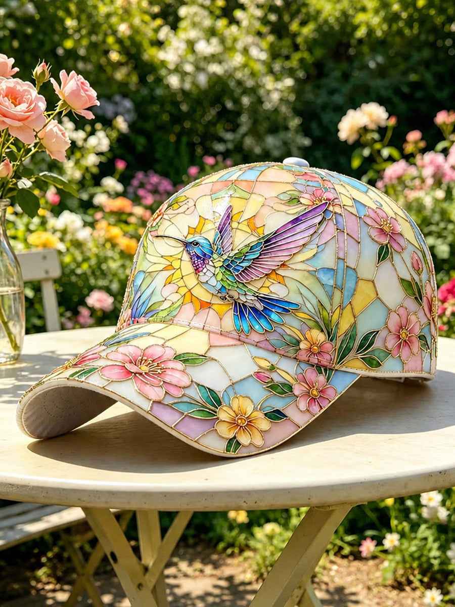 Unisex Floral Hummingbird  Hat