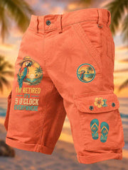 Men's I'm Retired It's 5 O'clock Everywhere Parrot Print Casual Shorts
