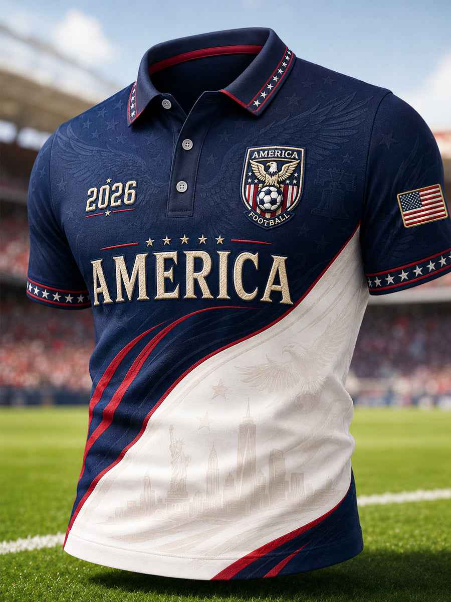 Men's Gift For Soccer Fans Print Casual Polo
