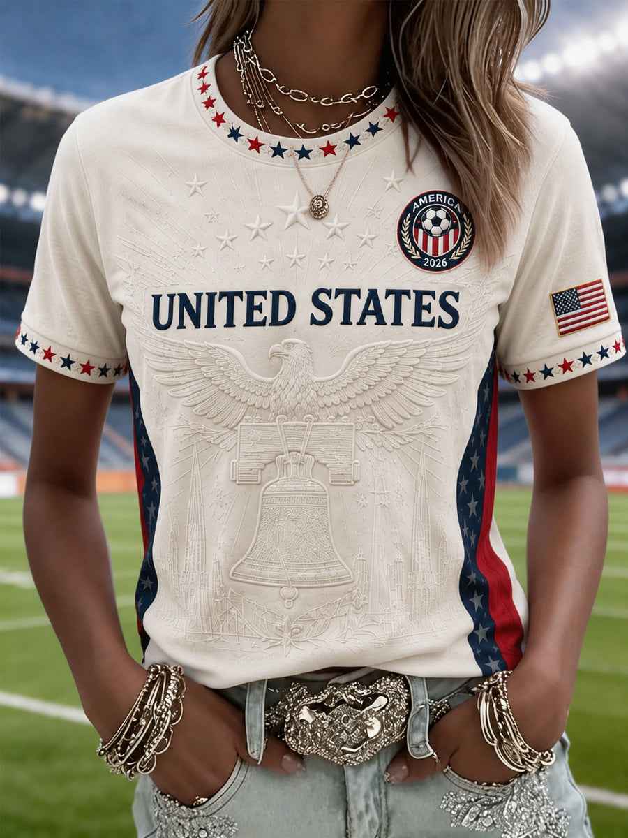 Women's Gift For Soccer Fans Print Casual Tee