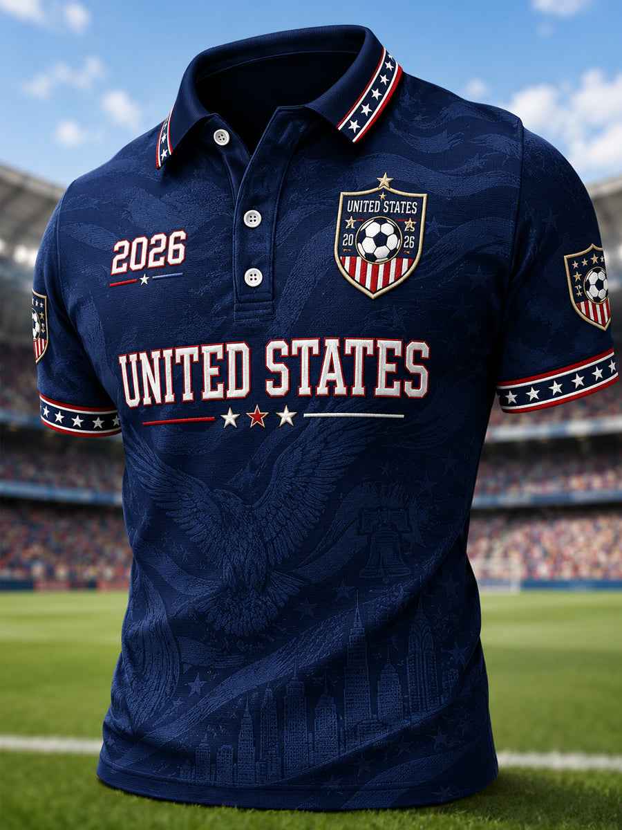 Men's Gift For Soccer Fans Print Casual Polo