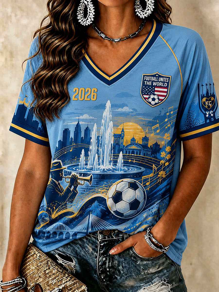 Women's American Football 2026 V-Neck T-Shirts