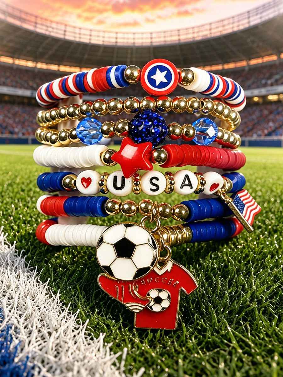 American Soccer Casual Bracelet Set