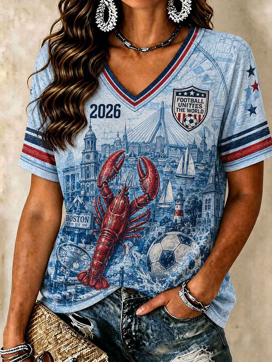 Women's American Football 2026 V-Neck T-Shirts
