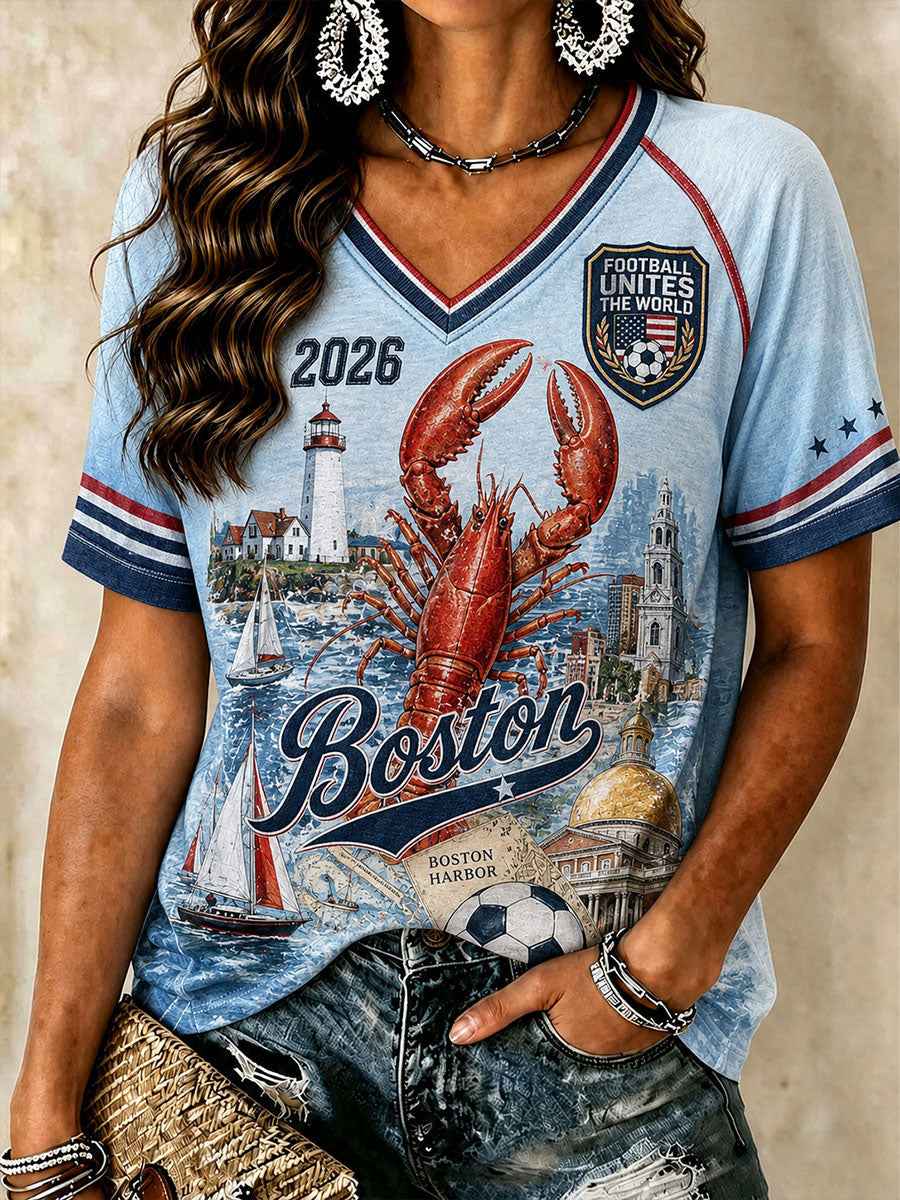 Women's American Football 2026 V-Neck T-Shirts