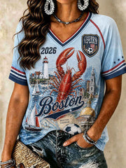 Women's American Football 2026 V-Neck T-Shirts