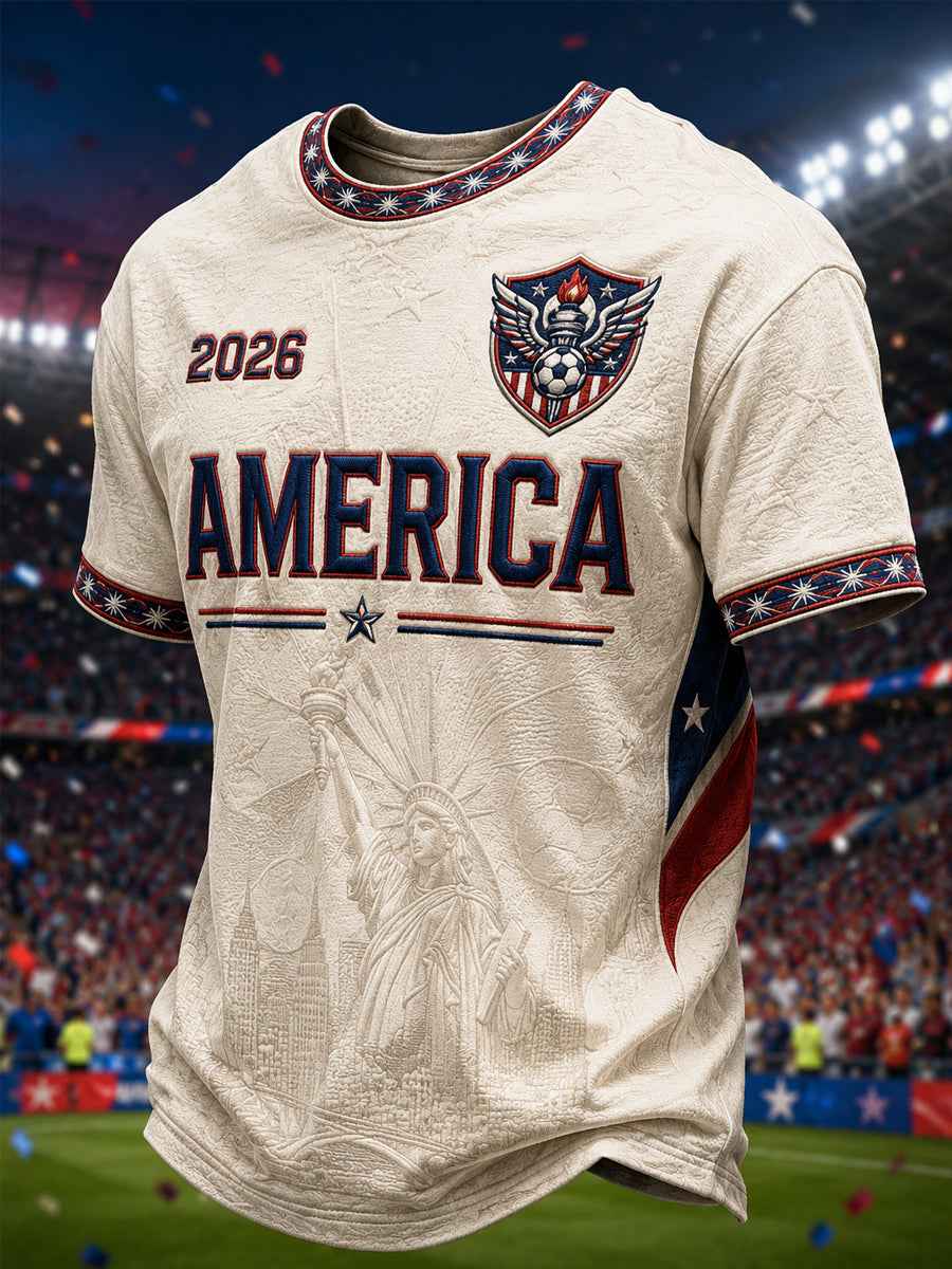 Men's Gift For Soccer Fans Print Casual Short Sleeve T-shirt