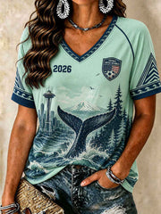 Women's American Football 2026 V-Neck T-Shirts