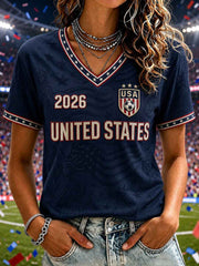 Women's Gift For Soccer Fans Print Casual Short Sleeve T-shirt