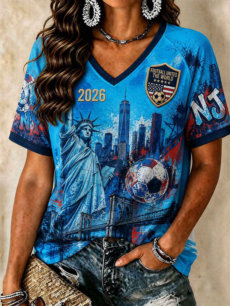 Women's American Football 2026 V-Neck T-Shirts